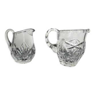 2 crystal pitchers