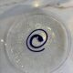 8 vintage blown glass plates with swirl decoration