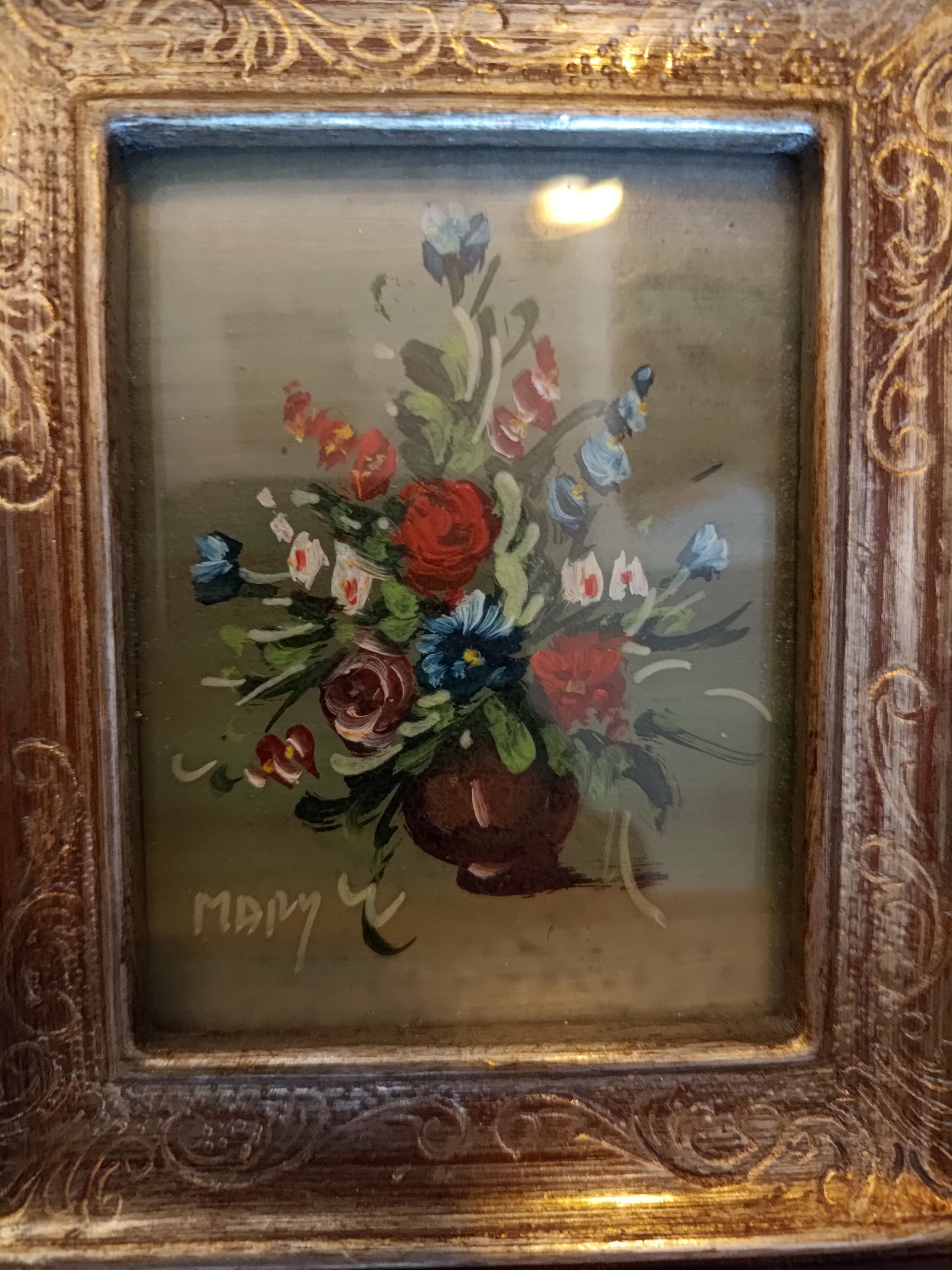 Miniature bouquet painting