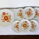 6 assiettes dessert & 1 plat a tarte des années 70 210194