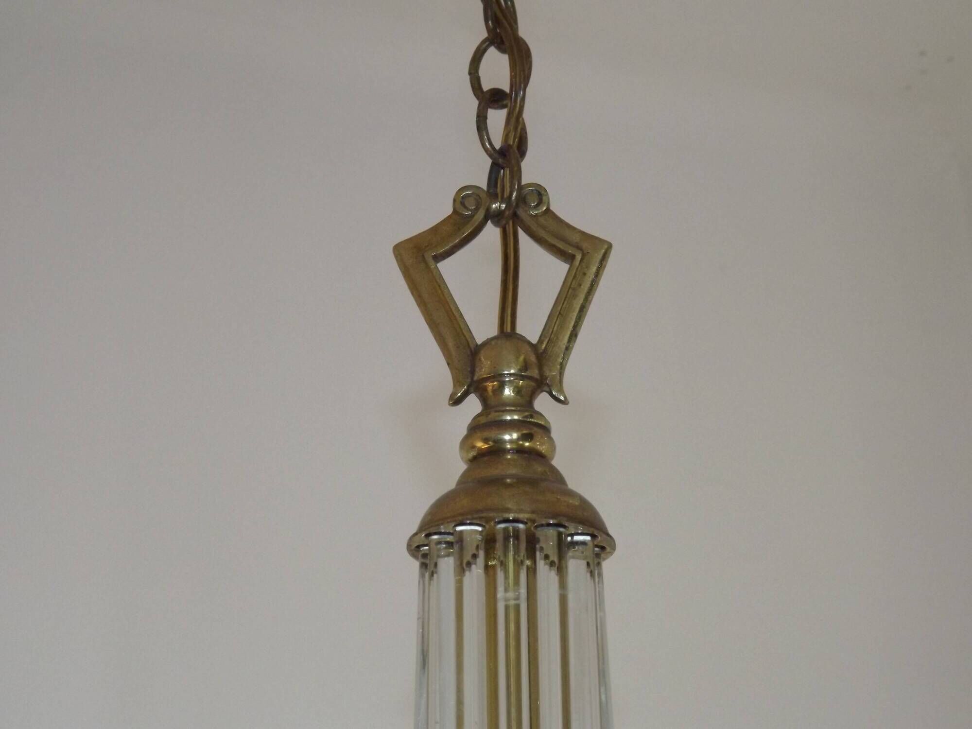 French Mid-Century / 1960s 4 Light Chandelier In The Style of Jacques Adnet