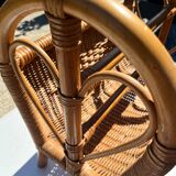 Wicker and bamboo magazine holder