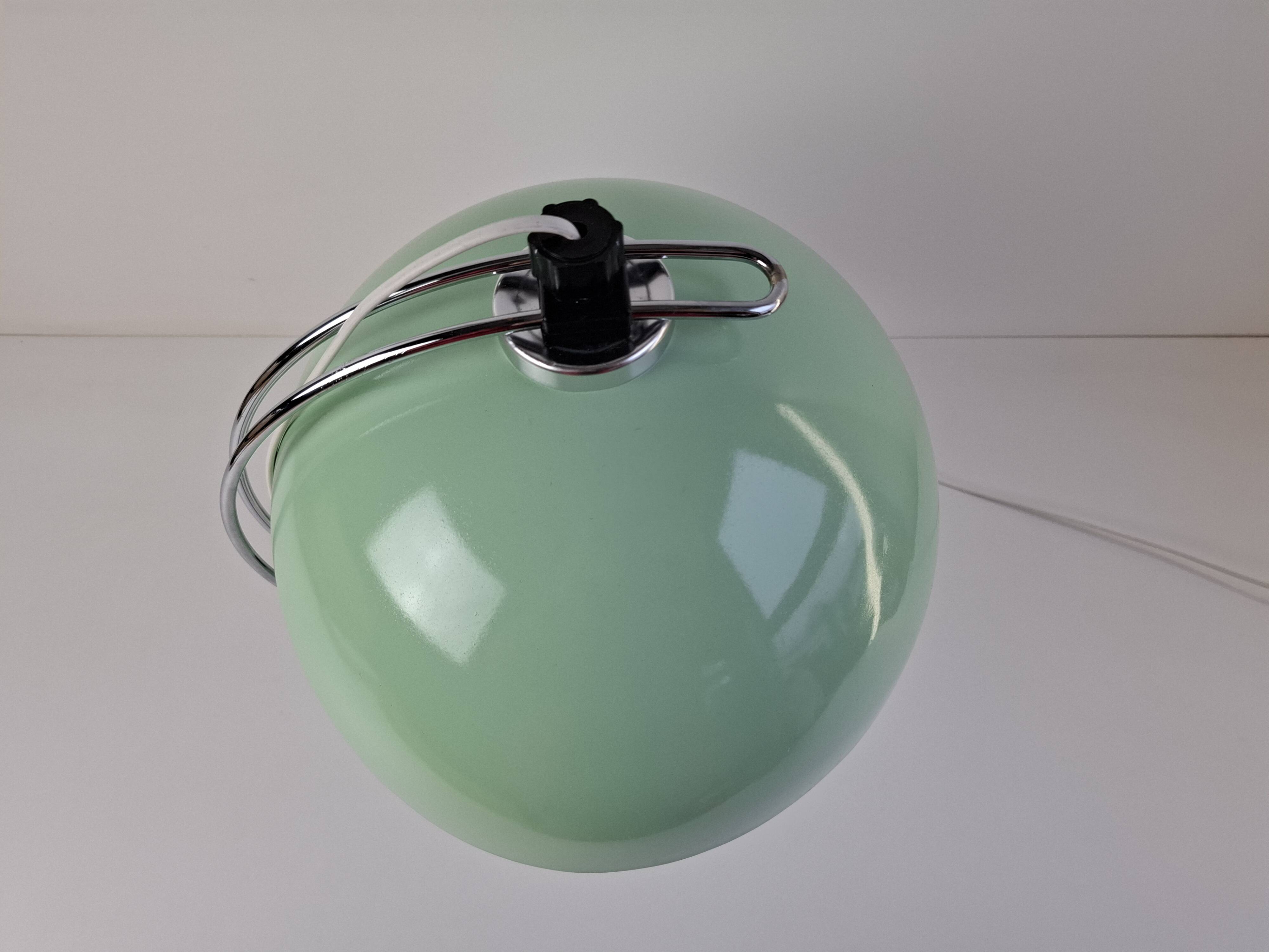 Mid-Century Mint Green Czech Desk Lamp with Chrome and Adjustable Shade