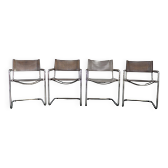 Set of four Bauhaus cantilever armchairs by Mart Stam, Italy