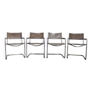 Set of four Bauhaus cantilever armchairs by Mart Stam, Italy