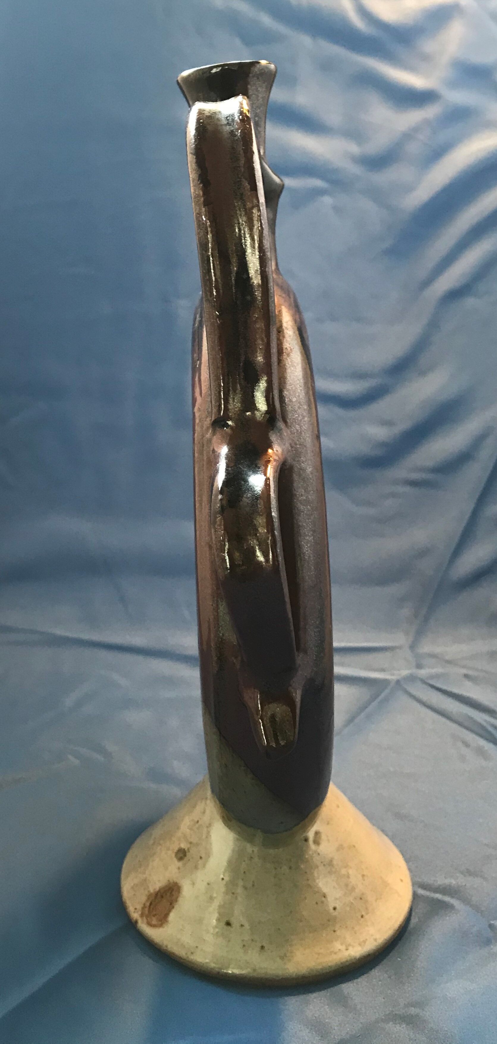 Enamelled ceramic soliflore, unknown signature