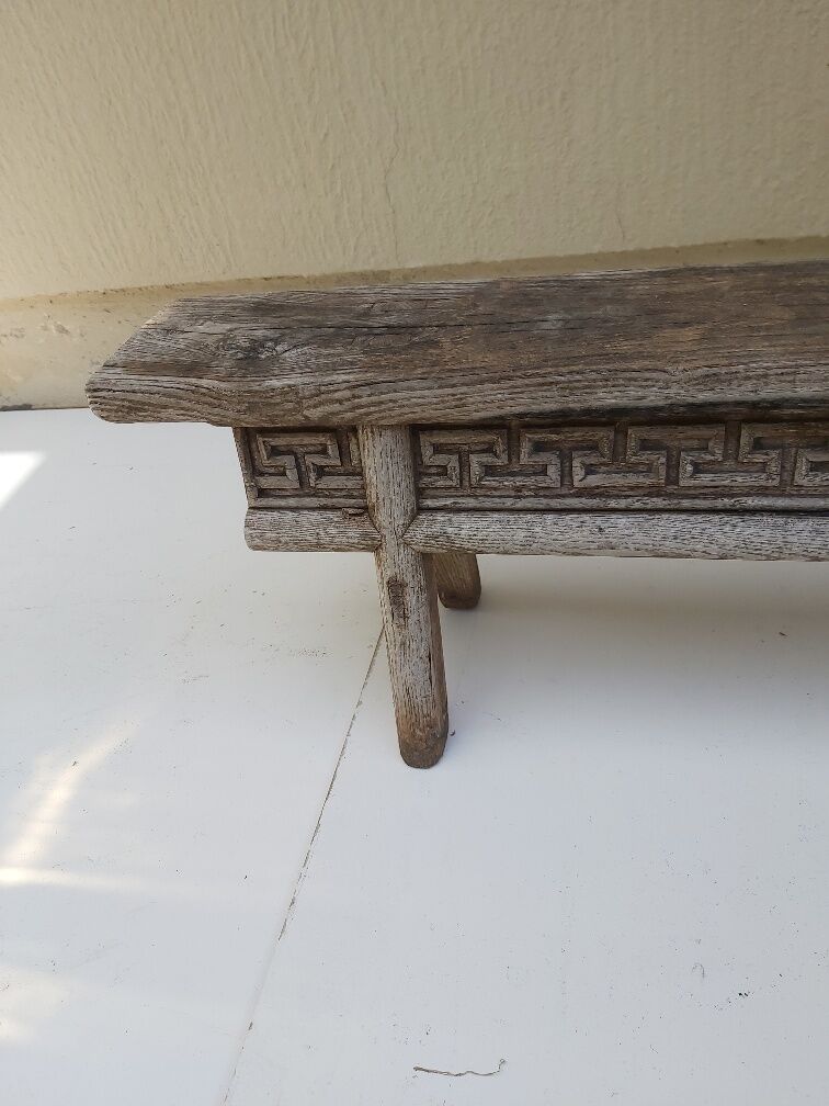 Former carved wood bench Orient/Asia