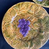Set of four old Sarreguemines barbotine plates