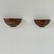 Pair of vintage brown porcelain wall lights, Italy 1970.