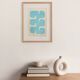Painting on paper abstract illustration -Era- azure blue signed eawy