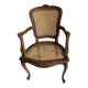 Wood and cane armchair