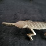 6 vintage knife rests, brass crocodiles, in excellent condition.