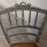Chaise ancienne style louis XVI cannage gris galet
