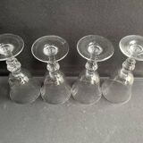 4 Verres à eau – Cristal soufflé estampillé