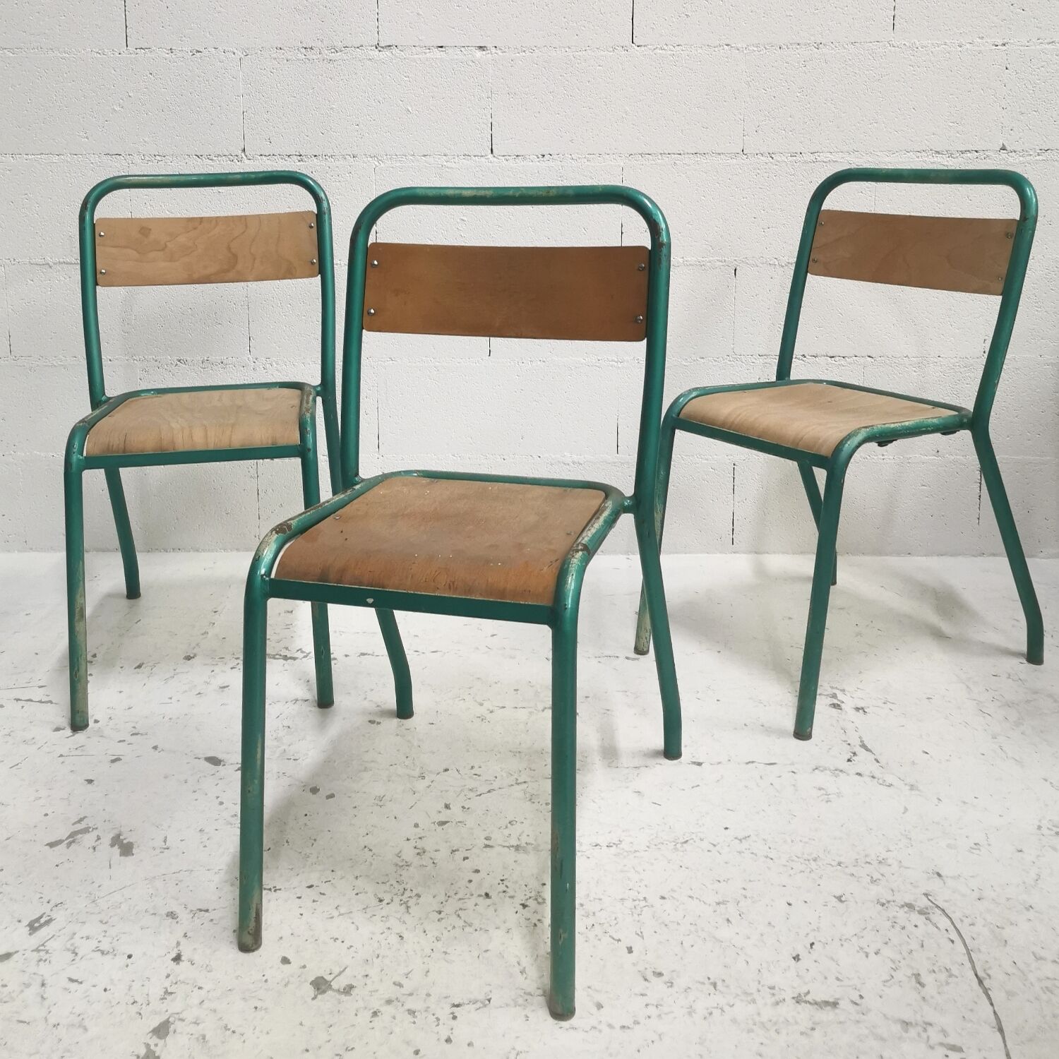 3 Tolix school chairs