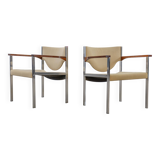 Pair club chairs, model 206 by lübke, 60s
