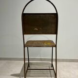 Pair of vintage raw metal chairs