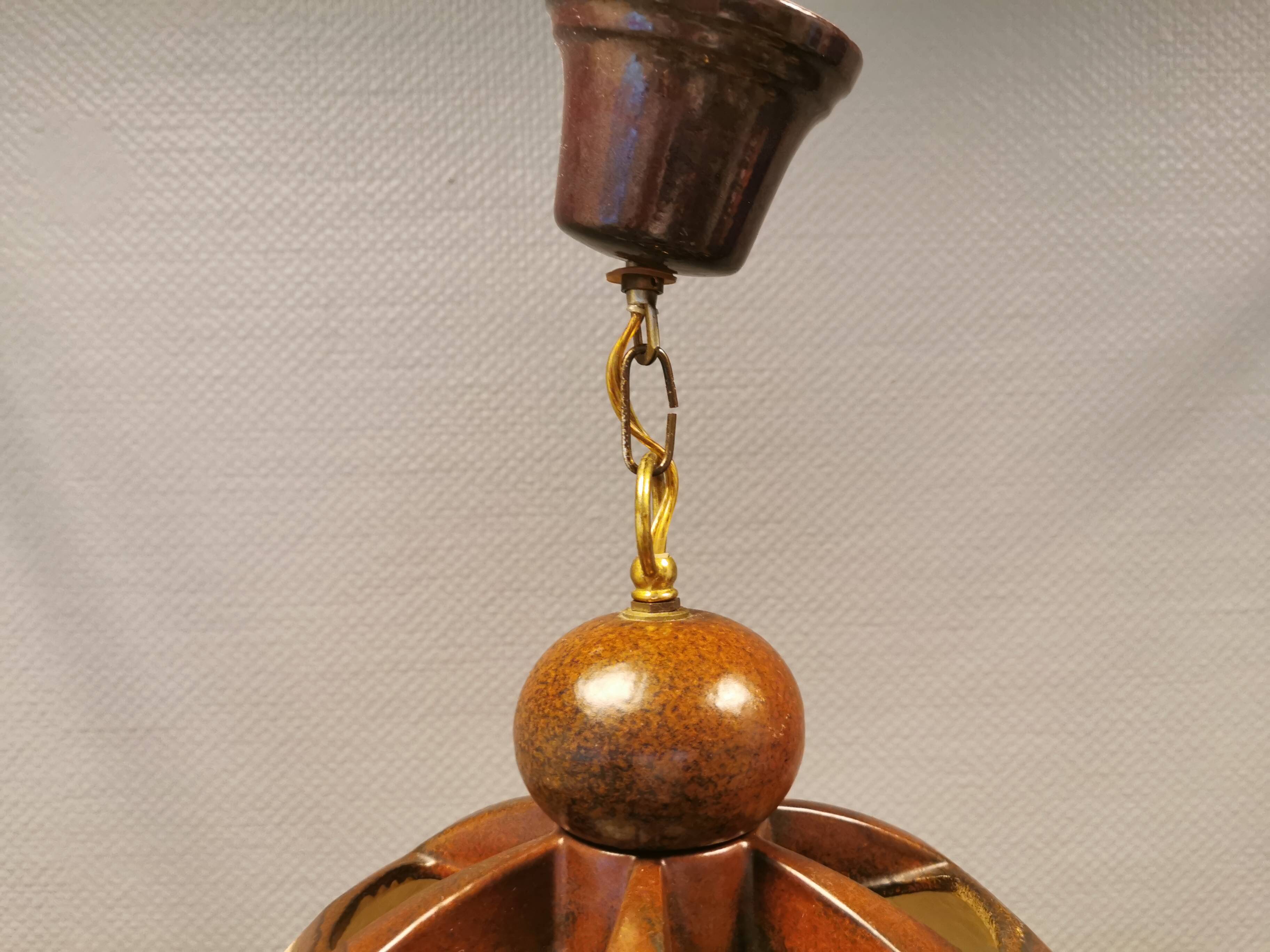 Ceramic hanging lamp, Danish from the 1970s.