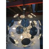 Handmade Hammered Sputnik Candlestick in Kromo Discs Italian Made