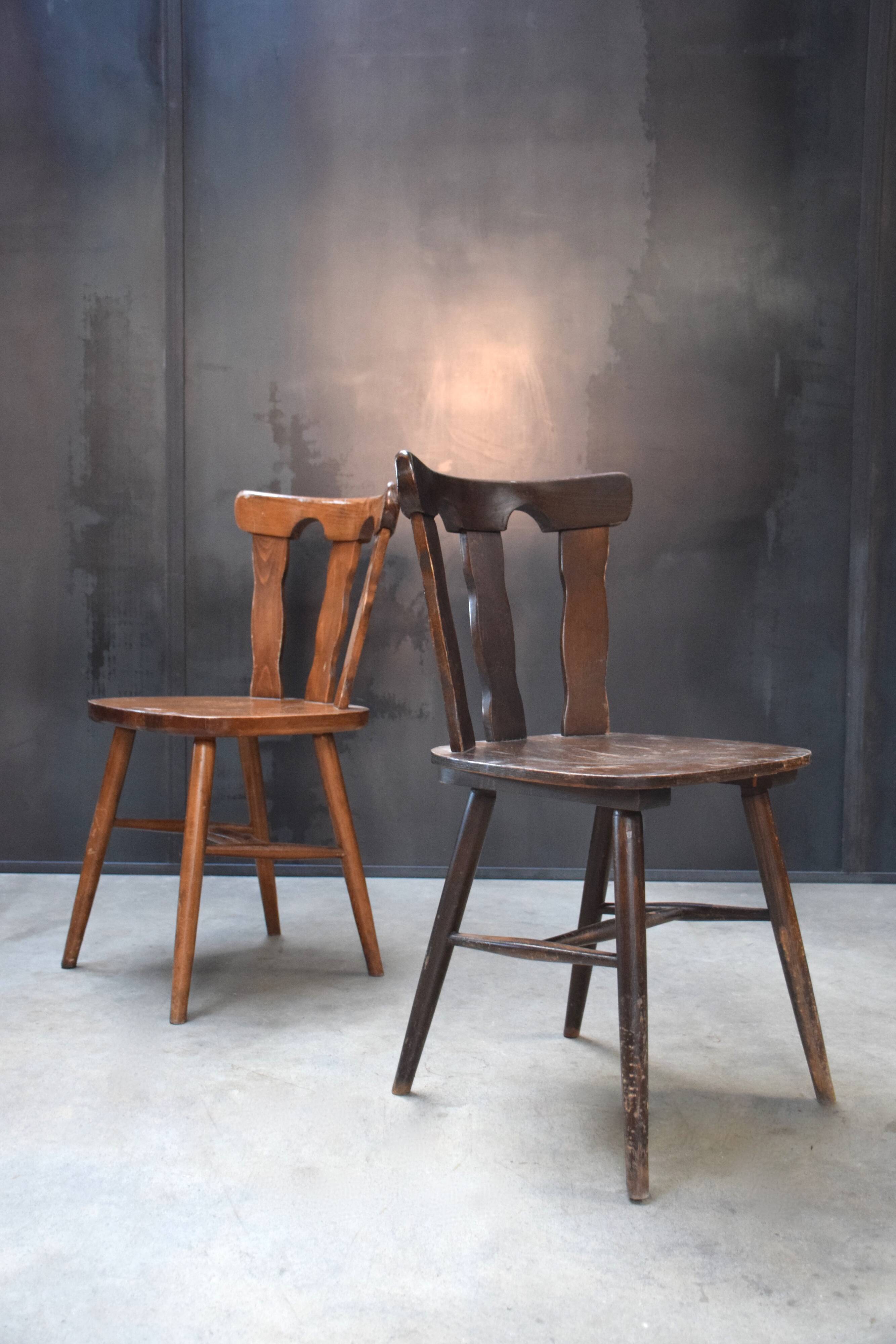 Lot 25 chairs bistro bar wood vintage 1960