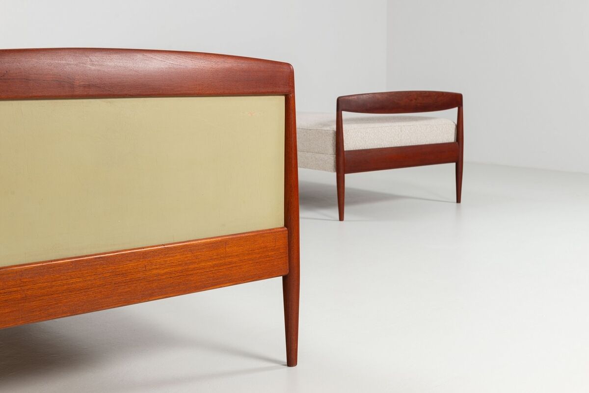 Scandinavian daybed in teak and cane Denmark 1960