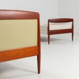 Scandinavian daybed in teak and cane Denmark 1960