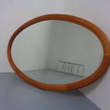 Large Danish Oval 501 Mirror in Teak by Aksel Kjersgaard, 1960s