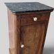 Walnut bedside table with black marble top – late 19th century.