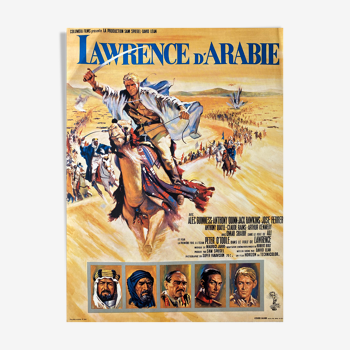 Lawrence d'arabie rare affiche de film - 39x53 cm - 1962 - peter o'toole, david lean