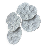 6 assiettes à huîtres majolique