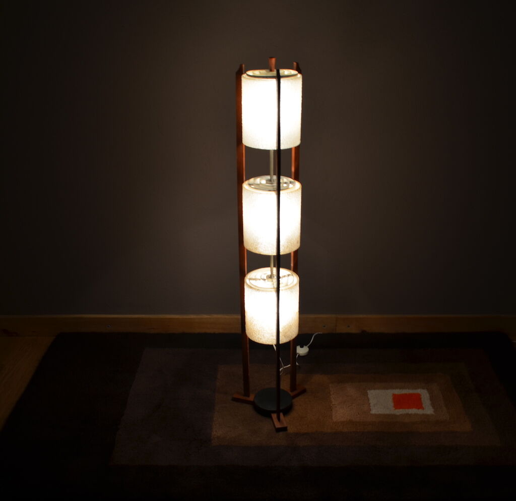 Lamppost Design Scandinavian teak and Perspex Vintage 1960
