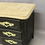 Curved Chest of Drawers in Black Lacquered Finish
