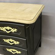 Curved Chest of Drawers in Black Lacquered Finish