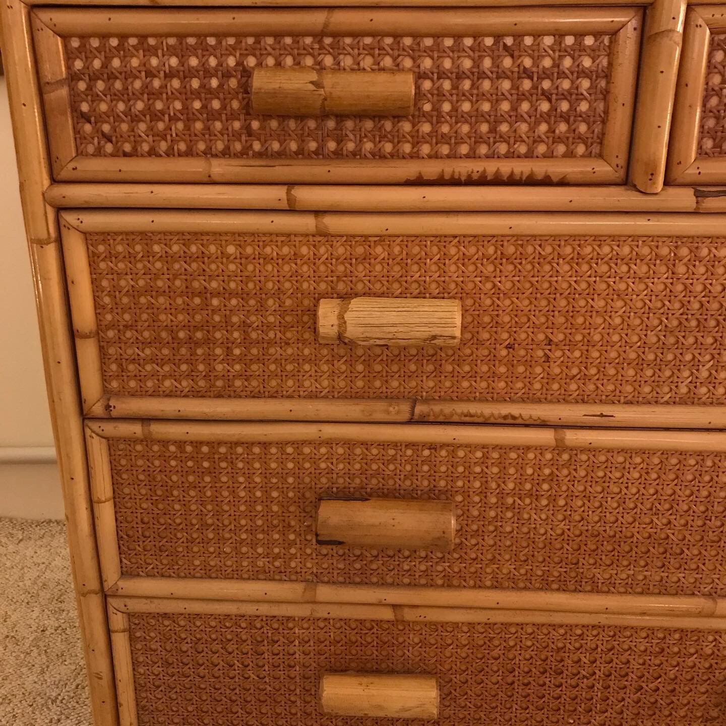 Rattan chest of drawers