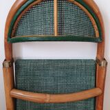 Pair of folding rattan bistro chairs