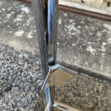 Vintage 1970s Rectangular Chrome High Shelf with 5 Smoked Glass Shelves