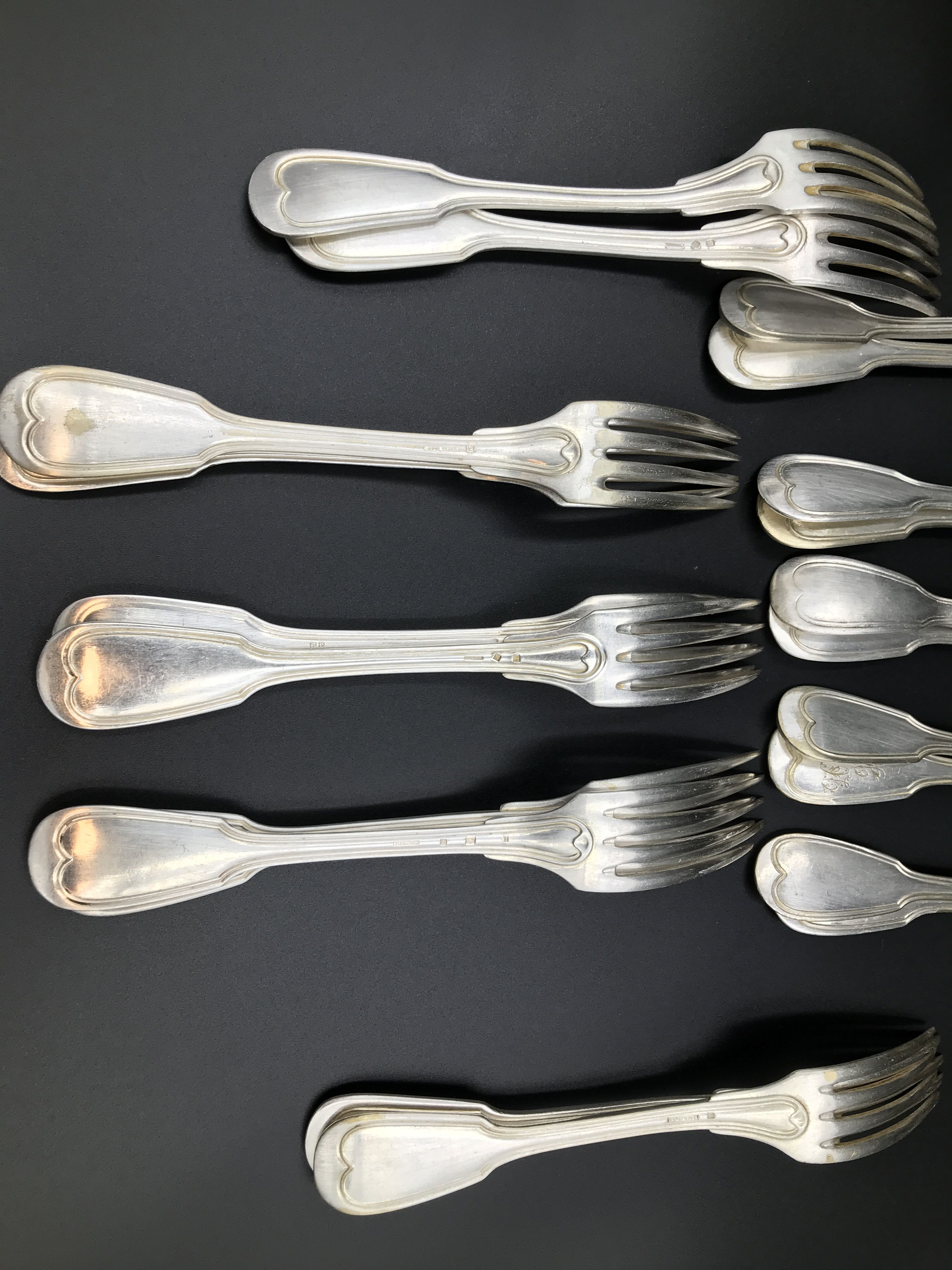 series of 20 old silverware forks and vintage spoons