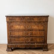 Ensemble commode ancienne : 3 tiroirs en bois kaki