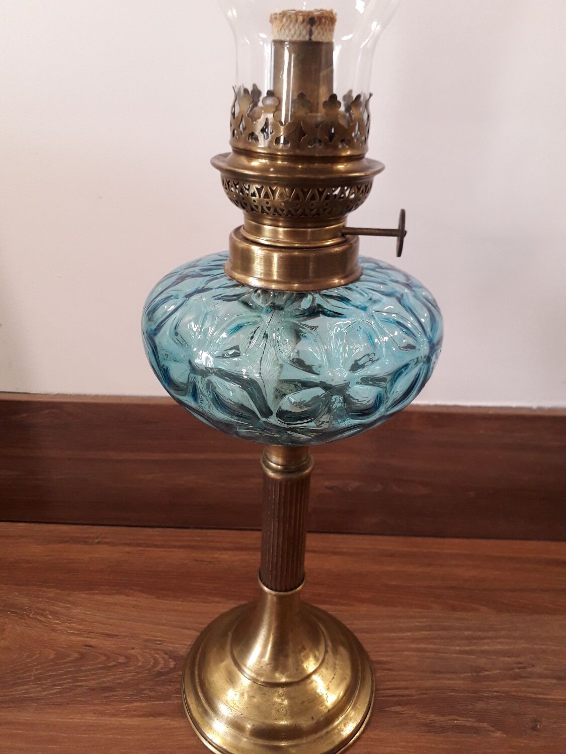 Blue kerosene lamp