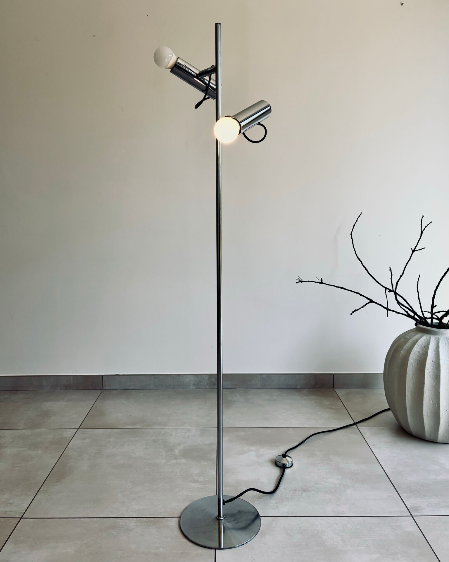 Bauhaus vintage two-light floor lamp