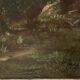 Large painting dated 1872 "Landscape with village by the river" signed