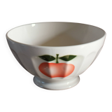 Large vintage apple ribbed footed bowl