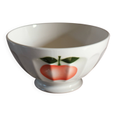 Large vintage apple ribbed footed bowl