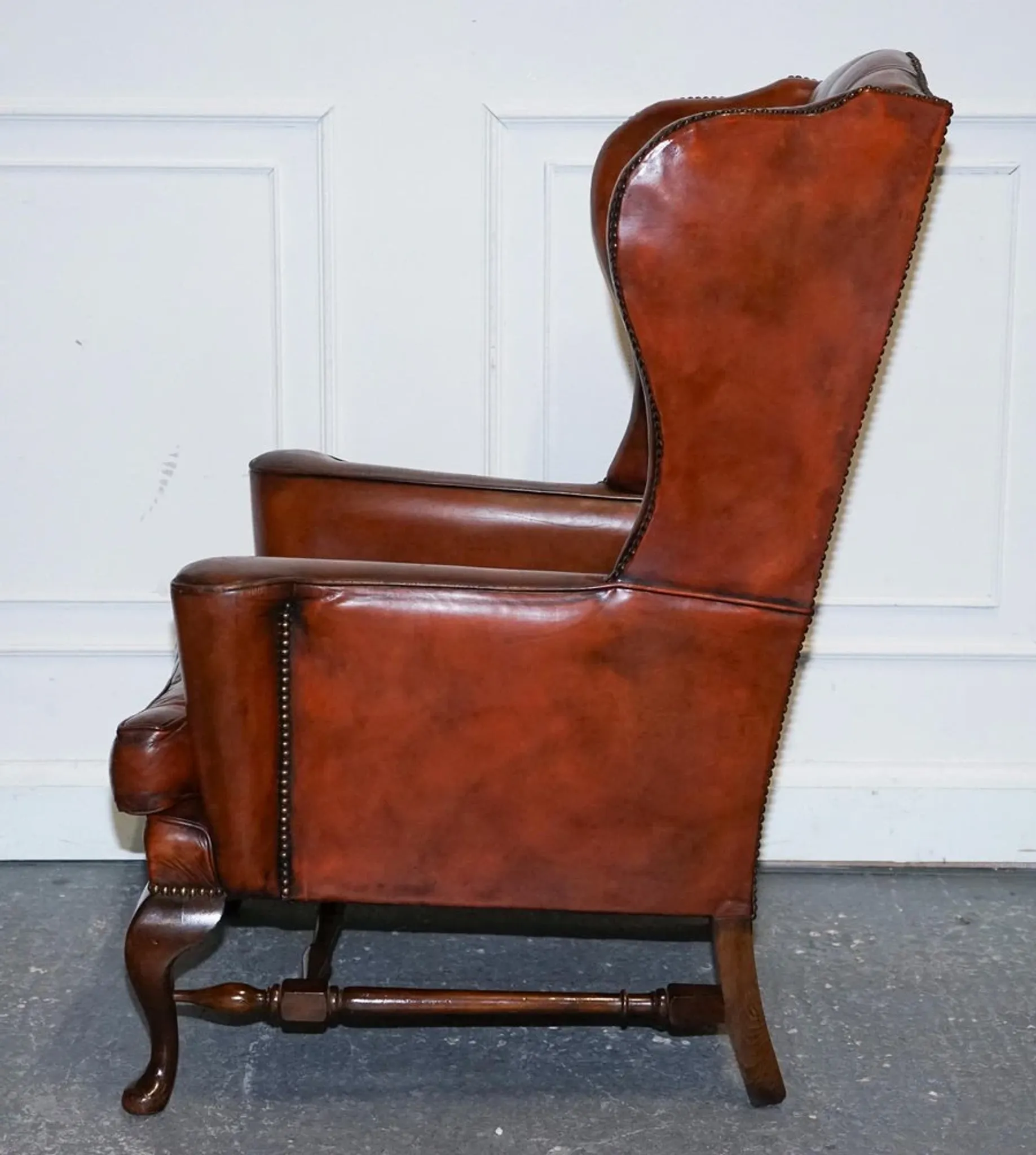 Chesterfield Wingback Armchairs with Flat Arms by William Morris, Set of 2