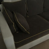 3-seater sofa in two-tone fabric first time