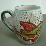 Cup/mug seaweed décor and fish Fat Lava vintage