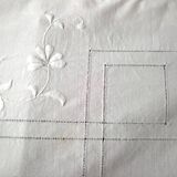 White cotton sheet with embroidery and openwork 2.25 x 3.05 m