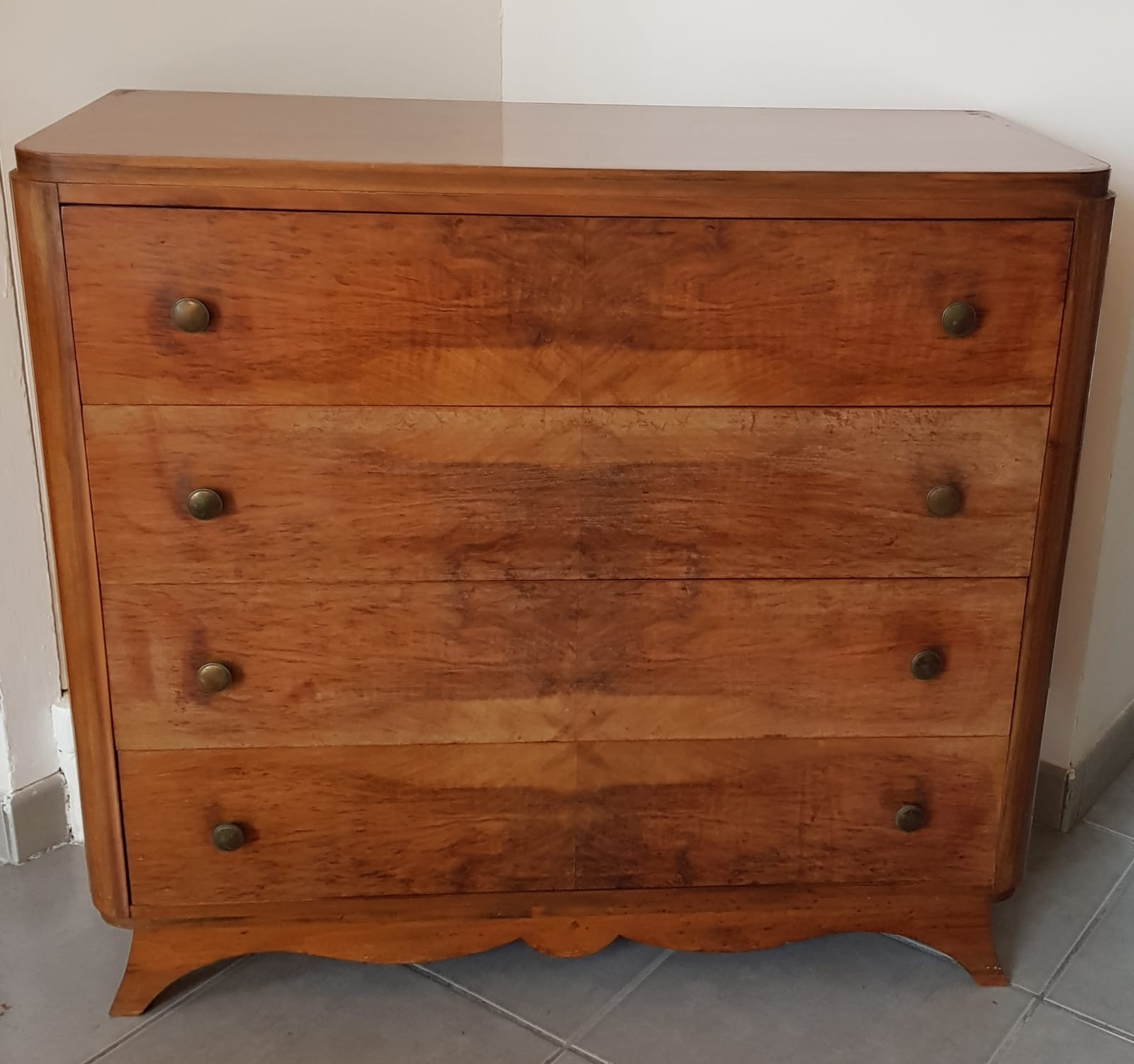 Walnut chest of drawers 1950