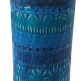 Ceramic vase Bitossi Aldo Londi blue Rimini series 1970s