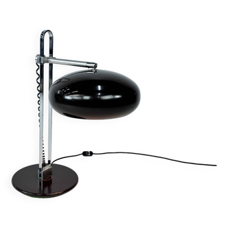 Mid Century Chrome and Brown Desk Lamp, 1960s